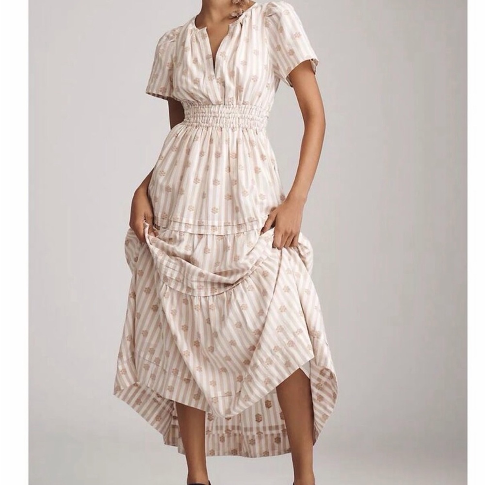 Anthropologie Somerset Embroidered Maxi Dress